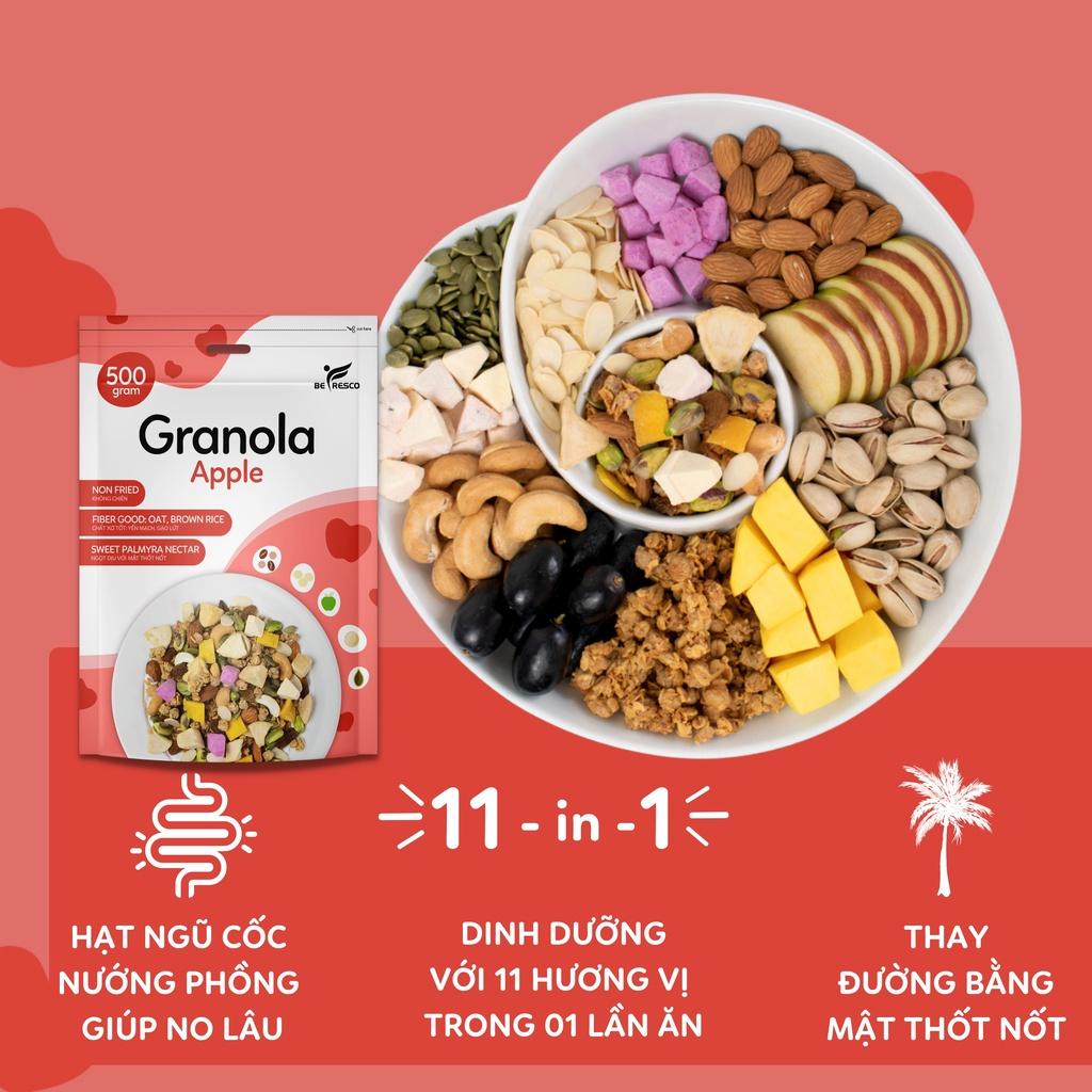 Granola Nhiều Hạt Vị Táo Thêm Viên Sữa Chua Sấy Befresco 500g - Ngũ Cốc Nướng Phồng Ăn Kiêng Dịu Ngọt Từ Mật Thốt