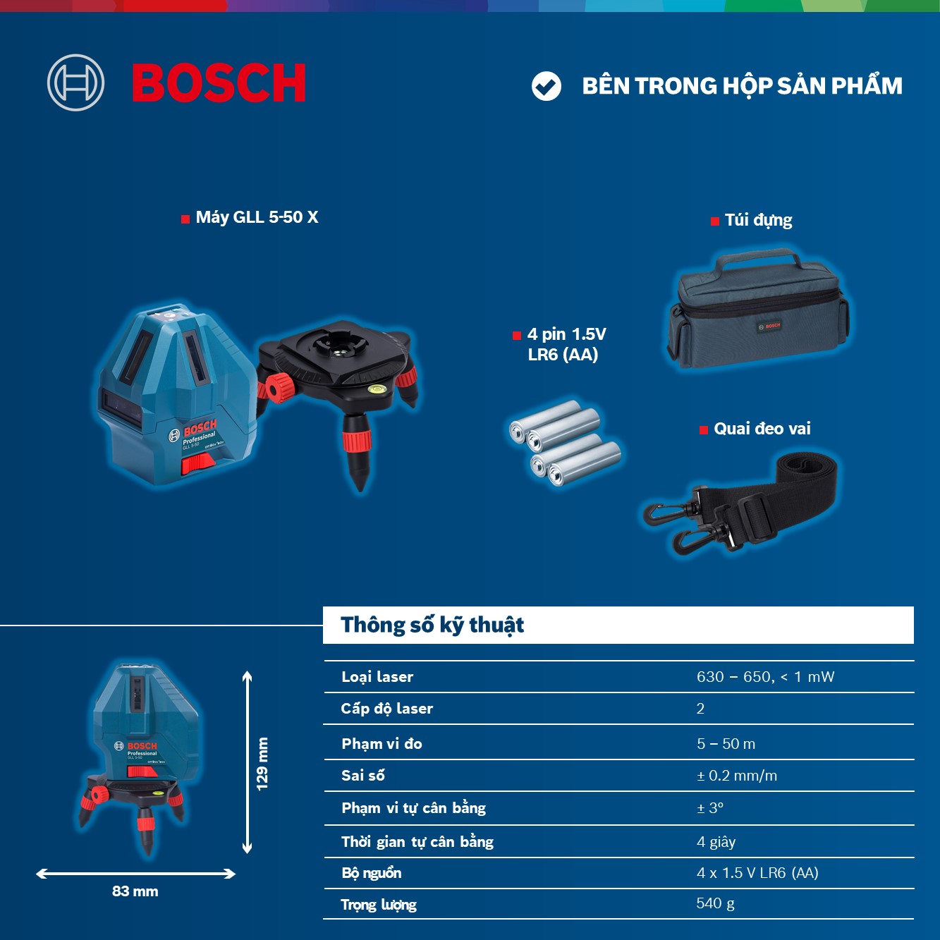 Máy Cân Mực Bosch GLL 5-50 X