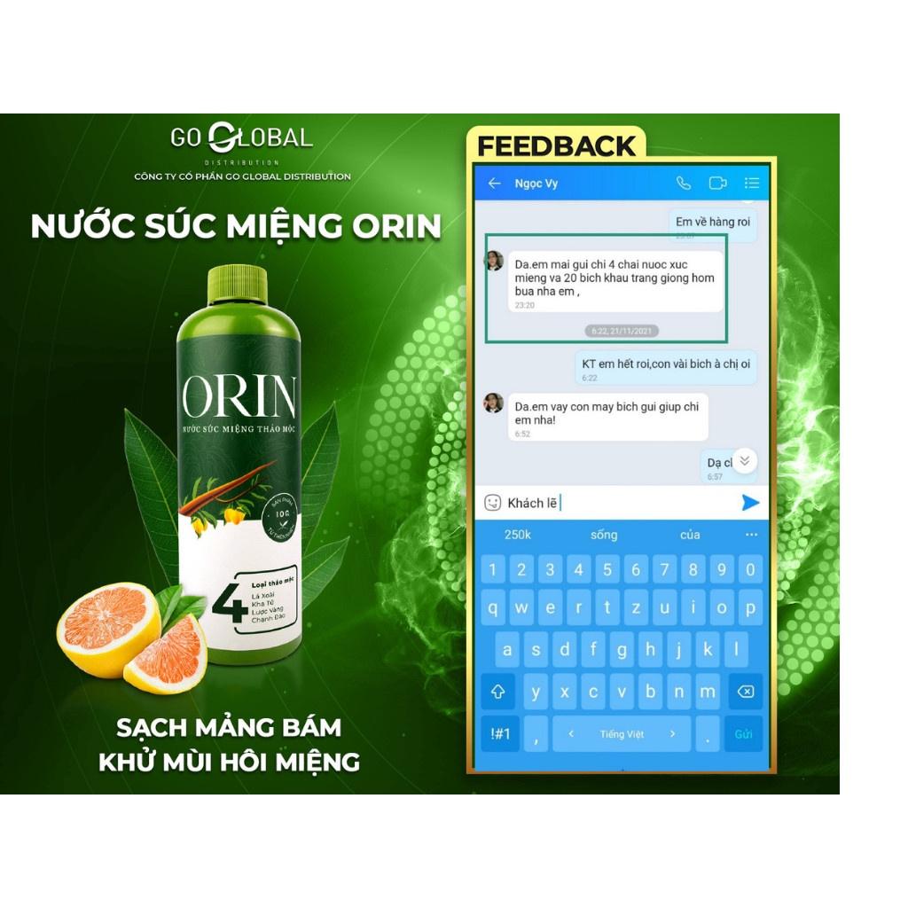 Combo 2 chai Nước Súc Miệng Thảo Mộc Orin (250ml) ngừa sâu răng, kháng khuẩn, tan mảng bám