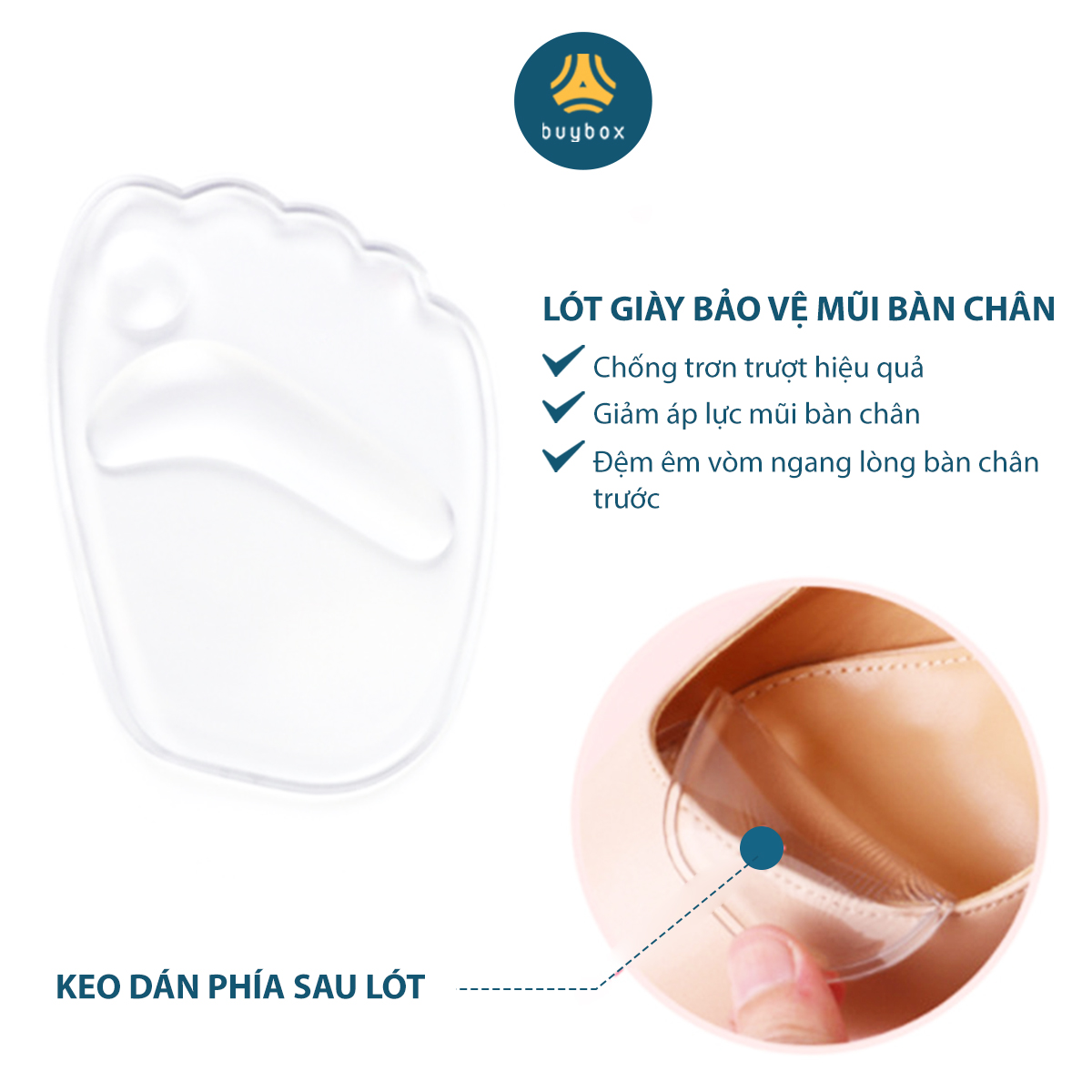 Miếng lót mũi giày đa năng 4D, chống đau ngón chân - buybox - BBPK14