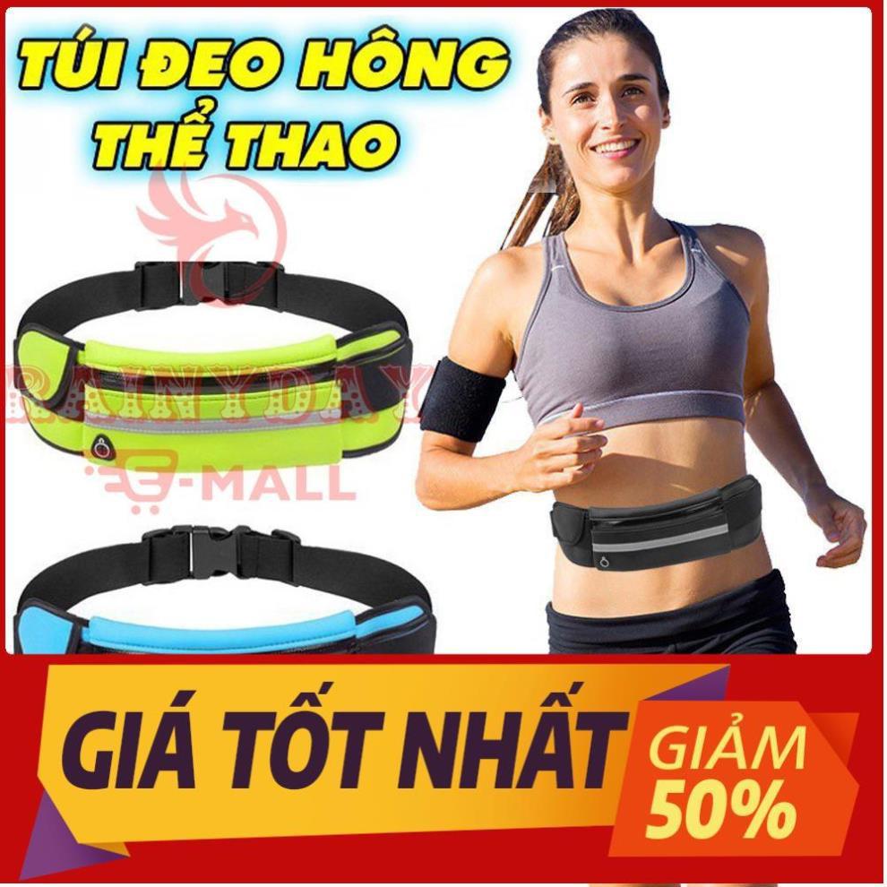 Túi đeo hông chạy bộ đai ngang bụng đựng đồ điện thoại bình nước cho nam nữ tập thể thao chống nước