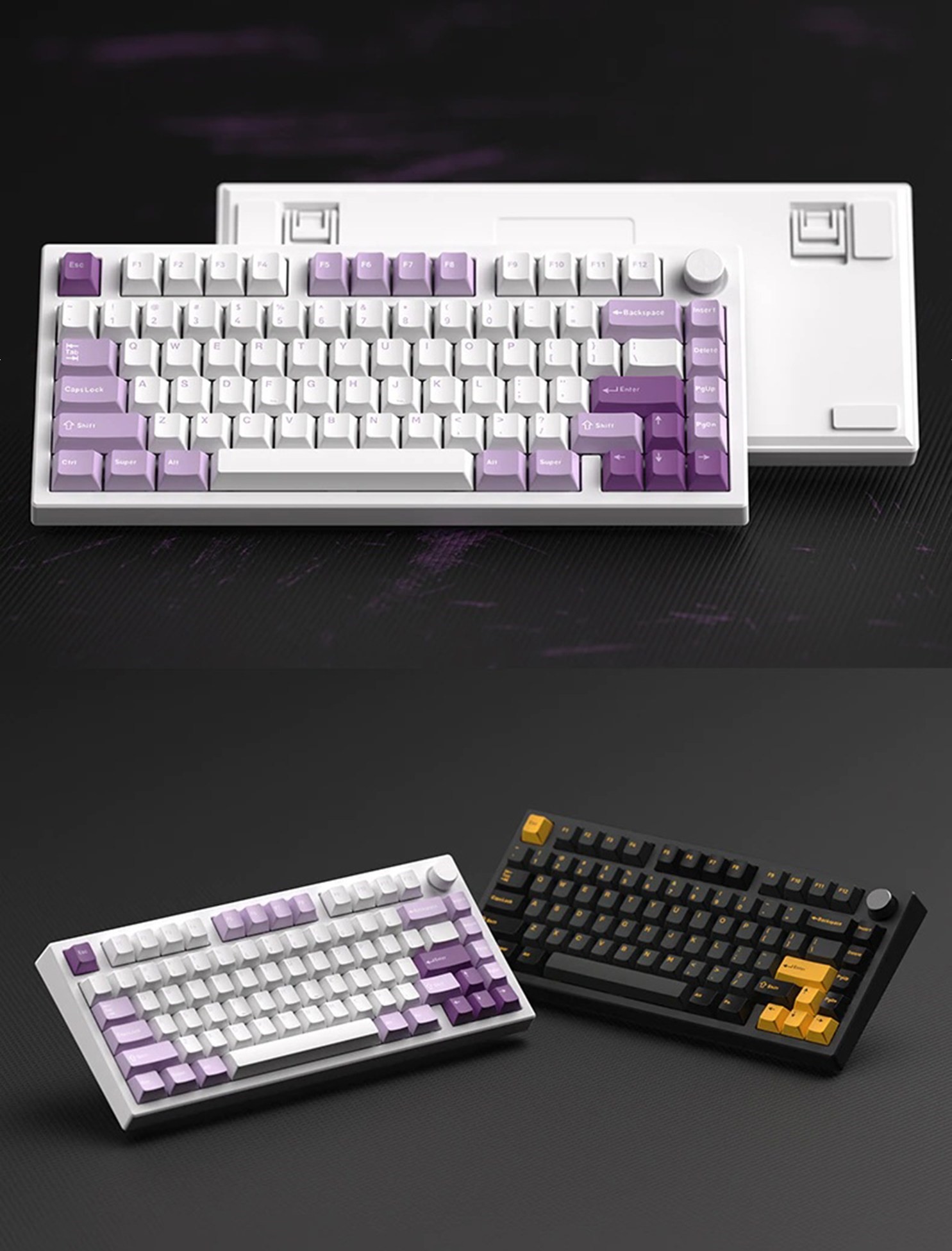 Bàn phím cơ FL-Esports GP75CPM Taro Purple - Hàng chính hãng