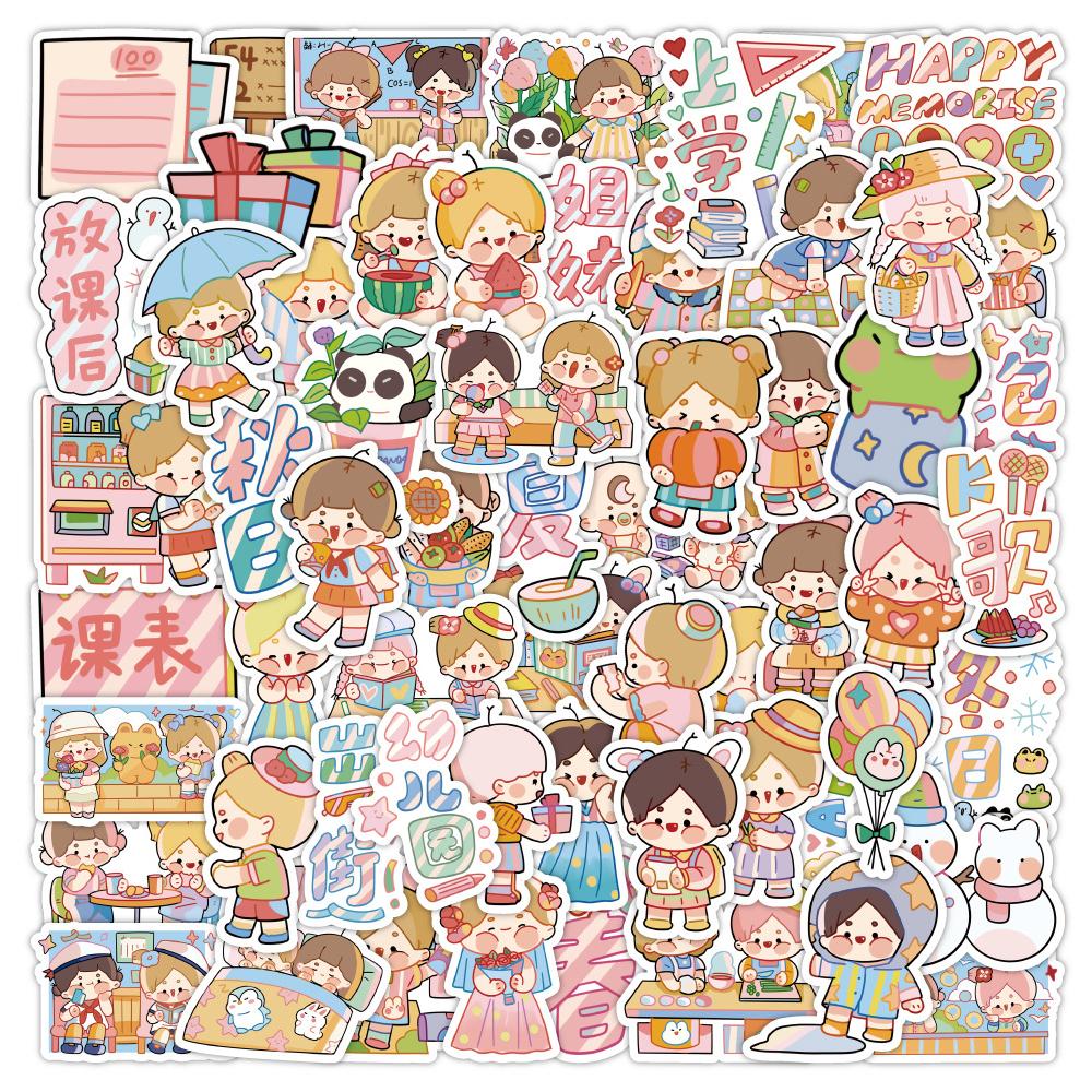 Sticker EM BÉ CHIBI hoạt hình cute trang trí mũ bảo hiểm,guitar,ukulele,điện thoại,sổ tay,laptop-mẫu S99