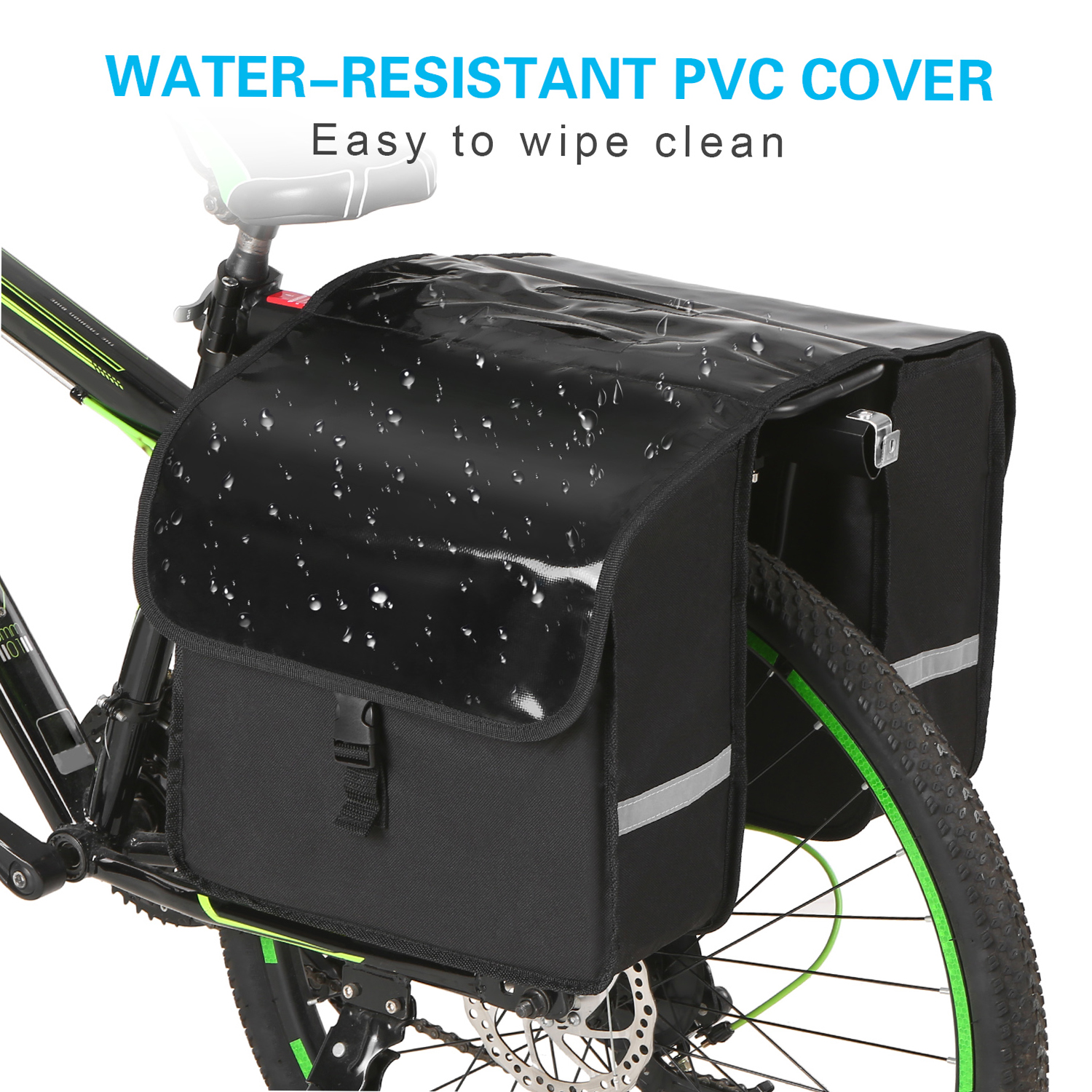 Túi đựng hàng 28L dành cho yên xe đạp bằng polyester và ớp vỏ PVC chống nước tuyệt vời.