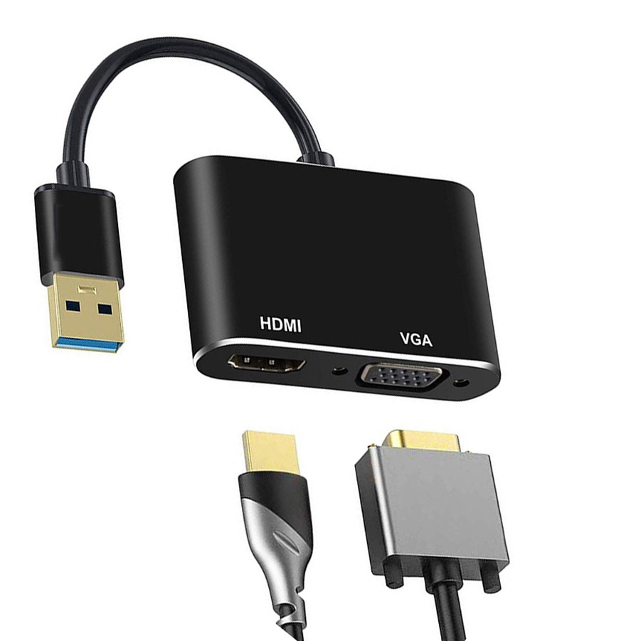 Cáp chuyển USB 3.0 ra HDMI và VGA cùng lúc- UTHV673 cho máy tính window 7/8/10