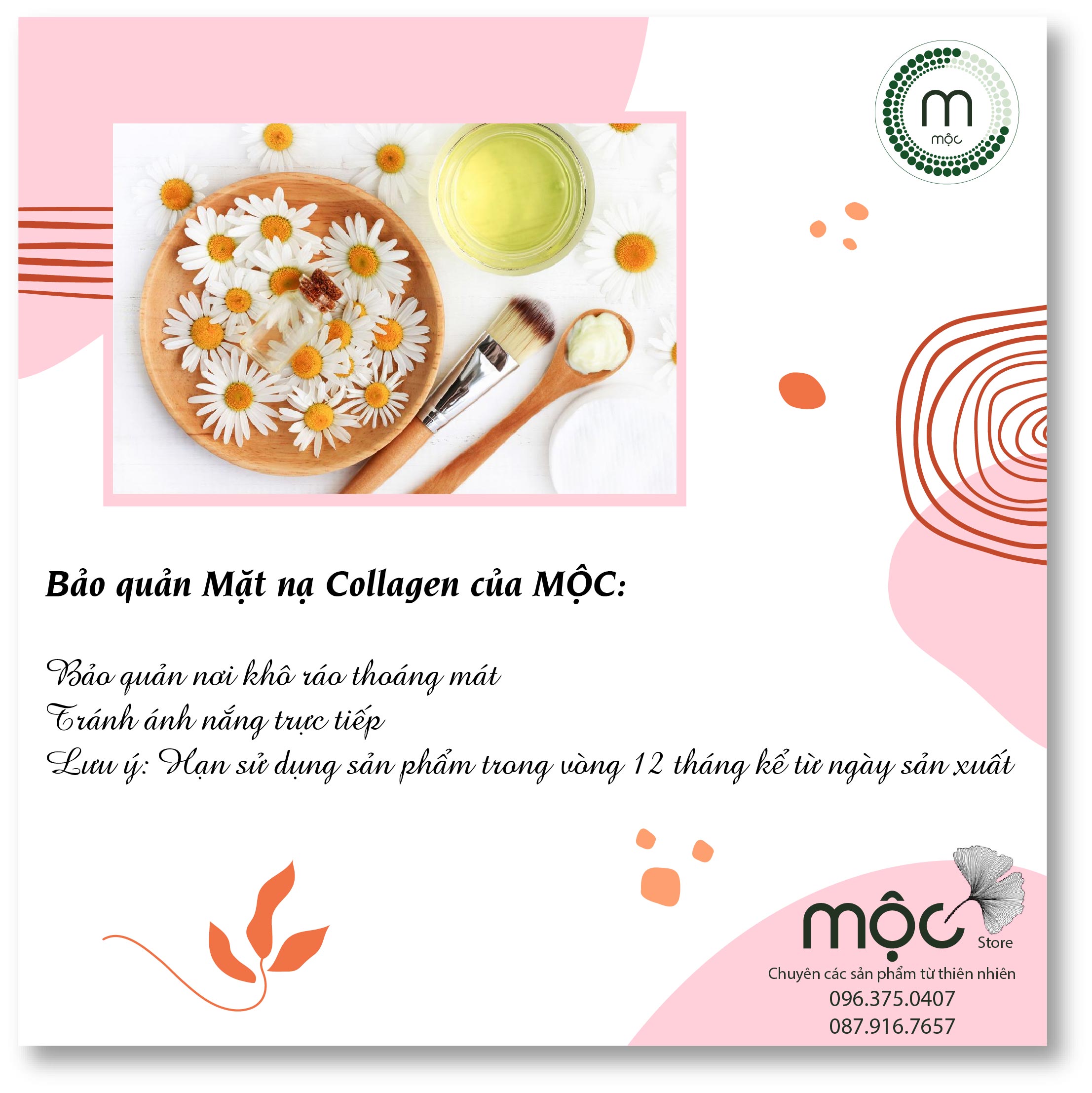 Bột Collagen Hoa Cúc đắp mặt nạ nguyên chất từ thiên nhiên 100ml handmade