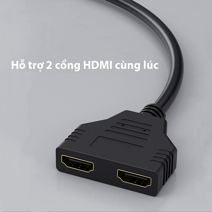 Cáp Chia HDMI 2 Cổng Cho PC Laptop HDMI Splitter Port ( Cáp HDMI Cáp Chuyển Đổi Tín Hiệu HDMI To HDMI 1 In 2 Out Hàng Chính Hãng )