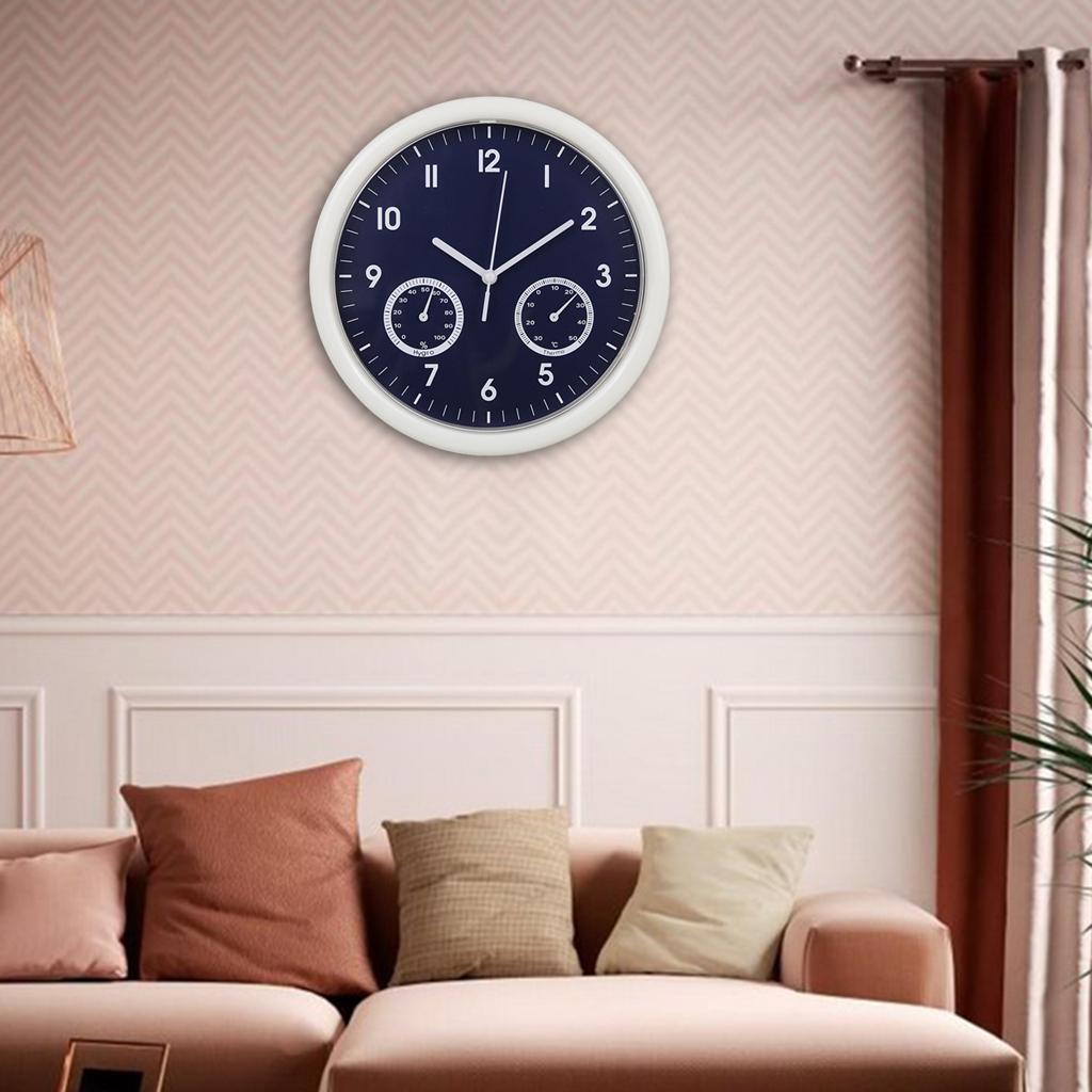 Wall Clock Temperature and Humidity Display for Kitchen Bedroom Decor