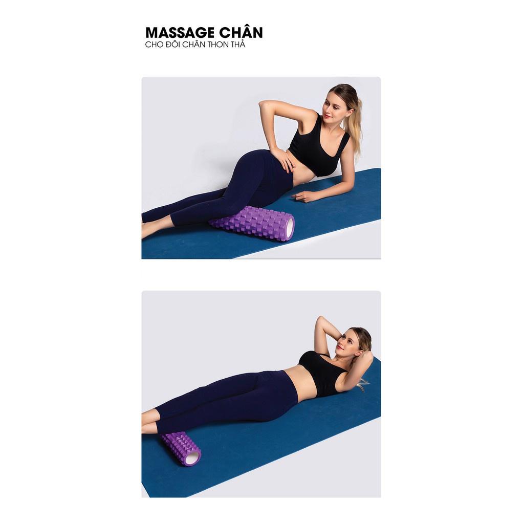 Con Lăn Foam Roller Massage, Hỗ Trợ Tập Yoga, Gym Tại Nhà - Kích thước 30 cm - Giao màu ngẫu nhiên