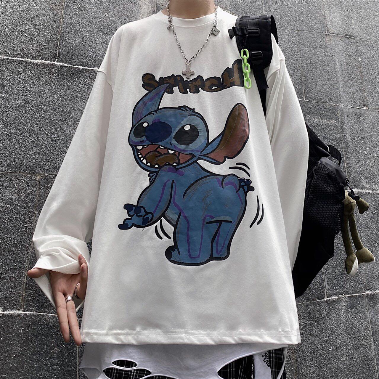 Áo Thun Tay Dài Dáng Rộng In Hình Long Tee Unisex - MM