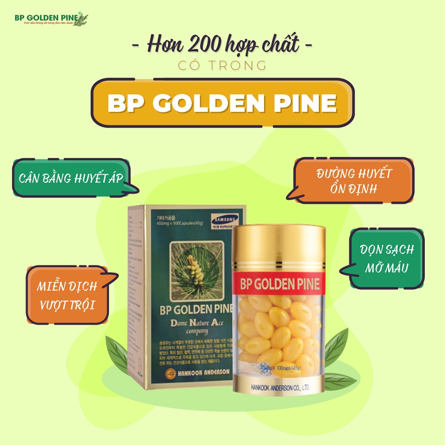 Thực phẩm chức năng Tinh dầu thông đỏ BP Golden Pine - Hộp 100 viên