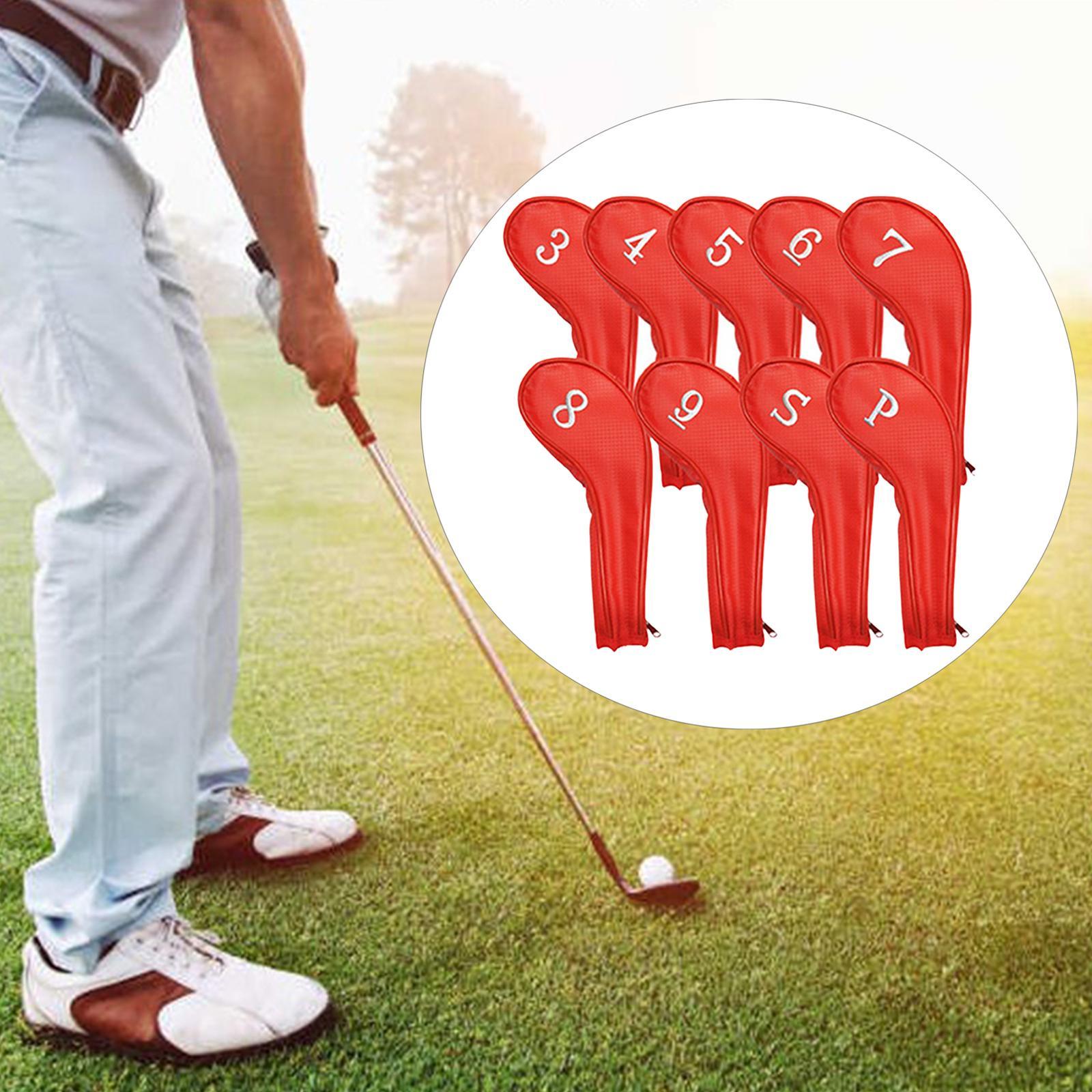 Portable 9x Golf Head Cover Club Iron Protective Headcovers Golf Accessories