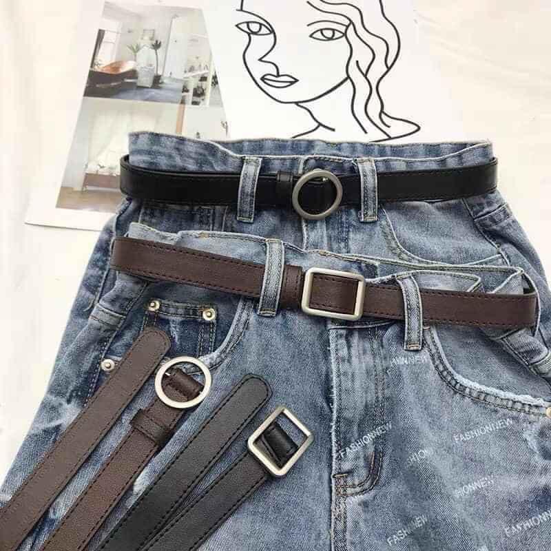 DÂY THẮT LƯNG DA NAM NỮ ULZZANG , DÂY NỊT DA, BELT DA  BẢN NHỎ 2,5Cm DÂY NỊT ULZZANG MẶT CHỮ NHẬT STYLE HÀN QUỐC XỊN ĐẸP