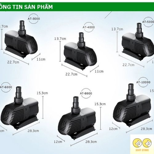 Bơm Công Suất Mạnh - Máy Bơm Nước Bể Cá/ Ao Cá/ Hồ Cá Atman AT-3000 siêu bền
