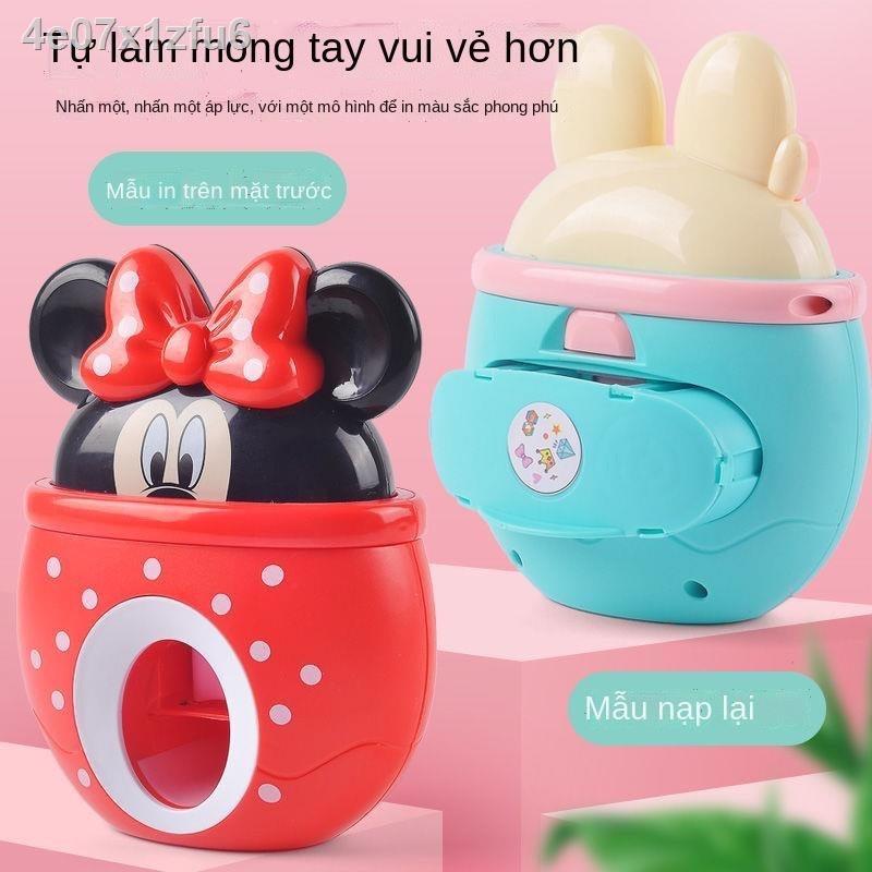 Đồ chơi làm Nail cho bé - máy sơn móng tay thật kèm trang điểm thật hình mèo Kitty và chuột Mickey