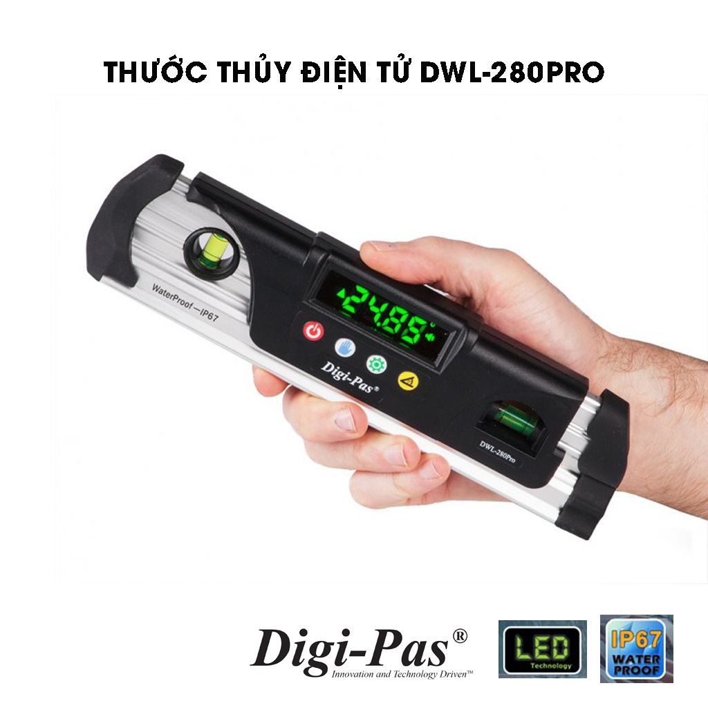 Thước thủy điện tử 230mm Digipas DWL-280pro