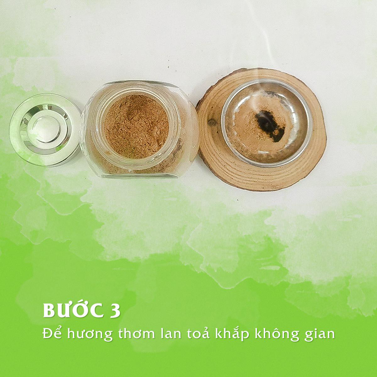 Bột Xông Trầm Hương Cao Cấp - Từ trầm hương nguyên chất - 50g - Kháng khuẩn - Làm sạch không khí - Phương pháp hội đồng Y dược Việt Nam Khuyên Dùng - Nhang Xanh