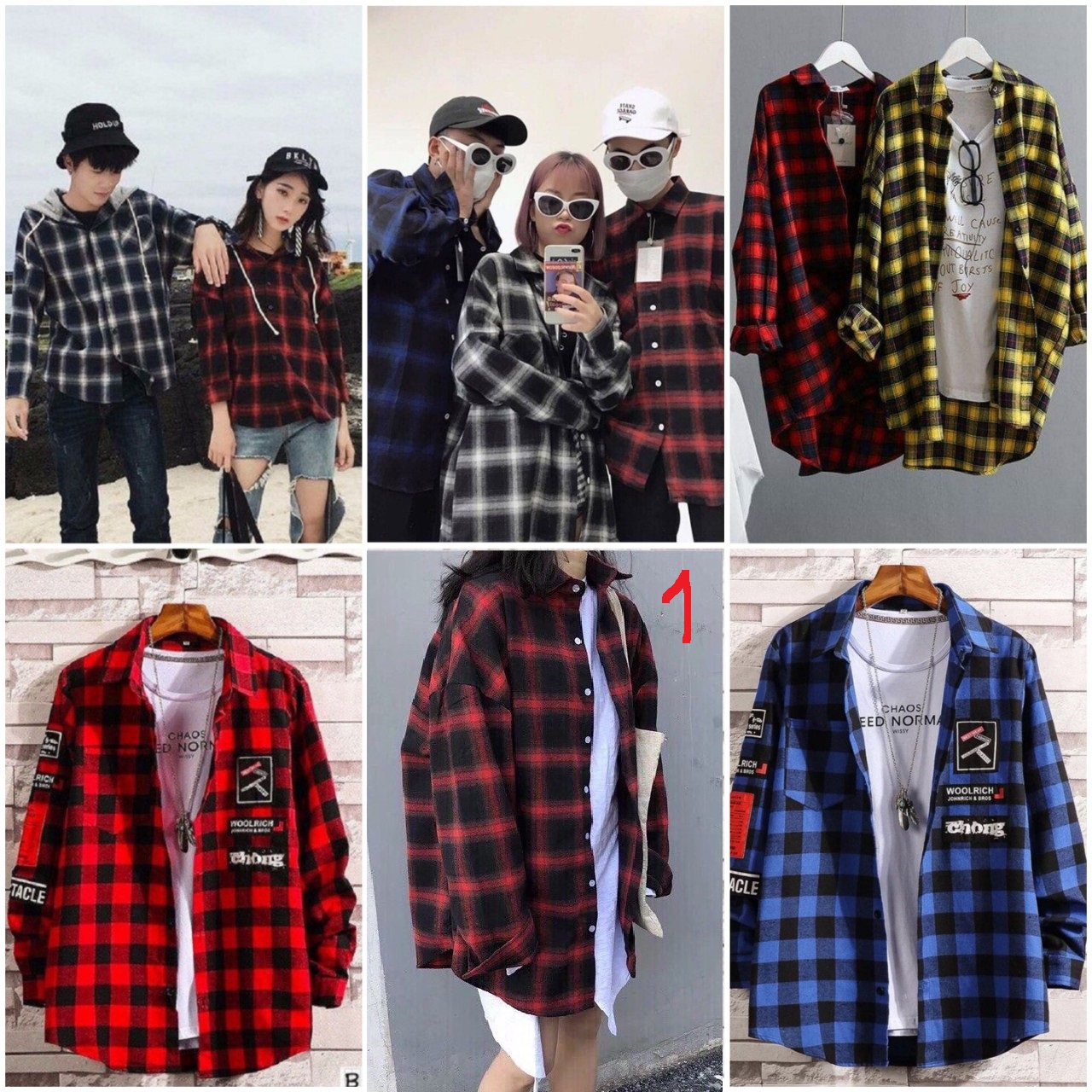 Hình ảnh Áo sơ mi FLANNEL kẻ caro Unisex phong cách streetswear, Kẻ Caro Nam Nữ Form rộng Phong Cách, Áo Sơ Mi Khoác Ngoài Cao Cấp Siêu Đẹp, Áo khoác sowmi unisex form rộng CARO nam nữ phong cách ulzzang