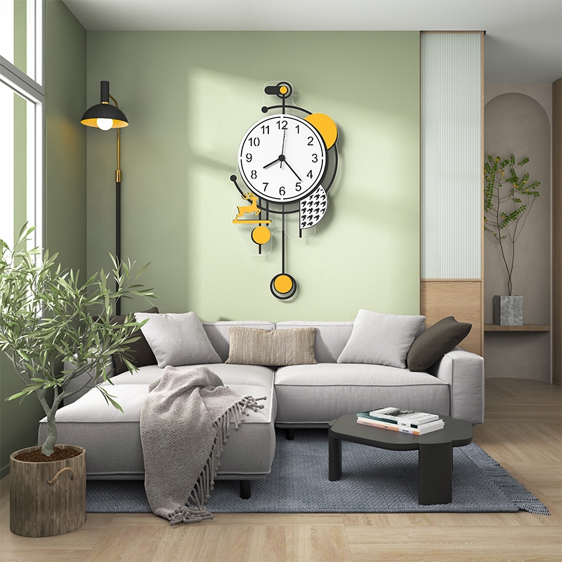 Đồng hồ trang trí nghệ thuật CL065 trang trí phòng khách - không cần khoan tường