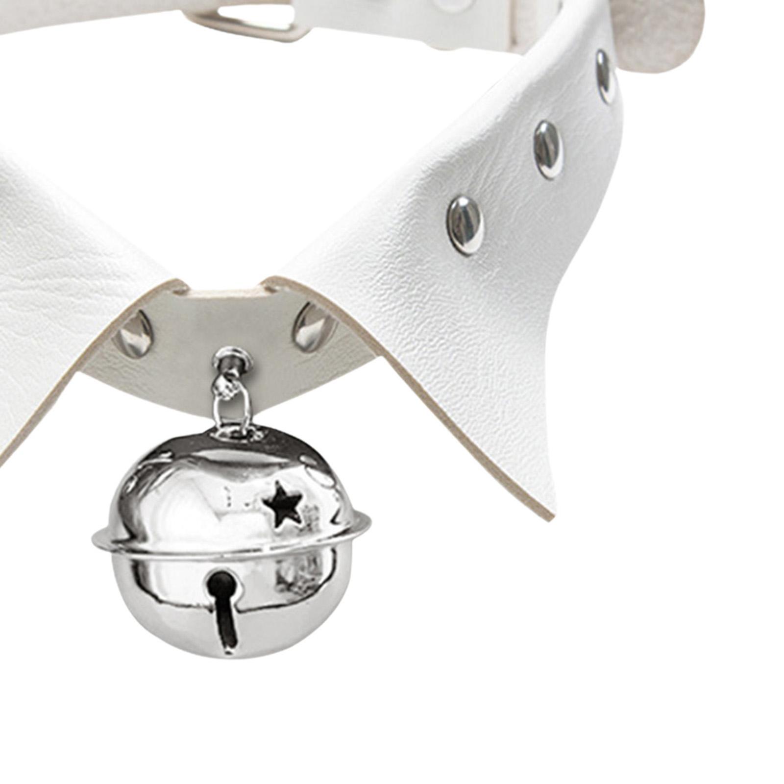Rock Style Choker Collar Necklace Fashion PU Leather for Girls Cosplayer White