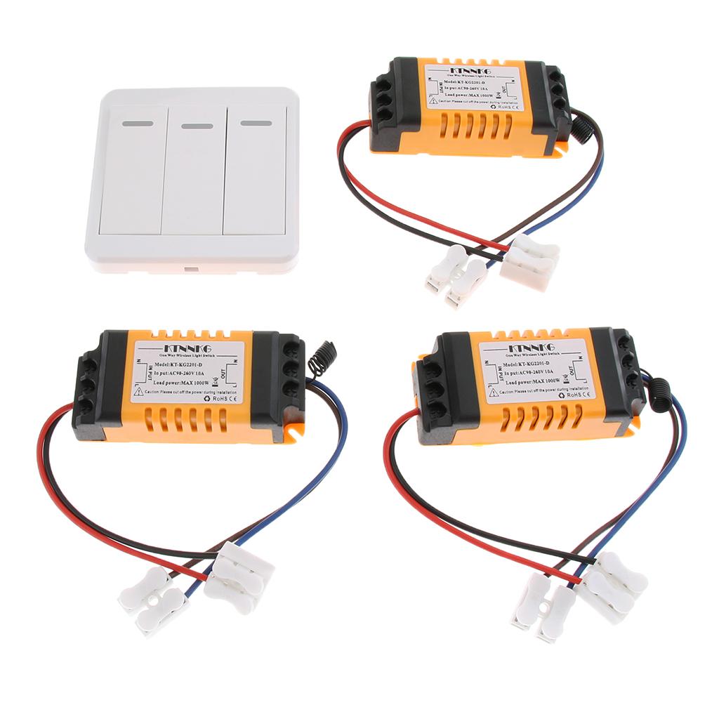 AC90-250V 433MHz 3CH Wireless Remote Control Switcher Transmitter & Receiver