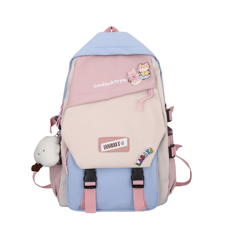 Balo nữ BH Kids, nắp gập Rabbit khoá chéo, phong cách Hàn Quốc dễ thương, chất liệu chống thấm nước - CH119