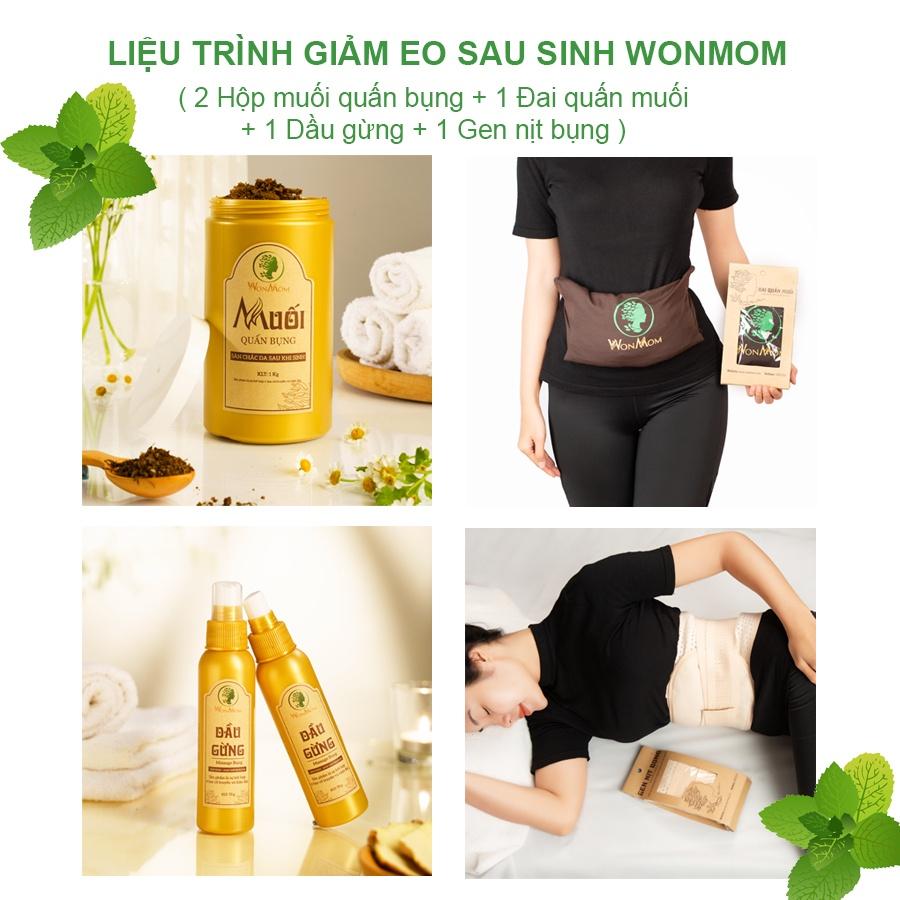 Bộ muối gừng giảm eo sau sinh dưới 3 tháng WonMom ( Bộ 2 hộp muối )