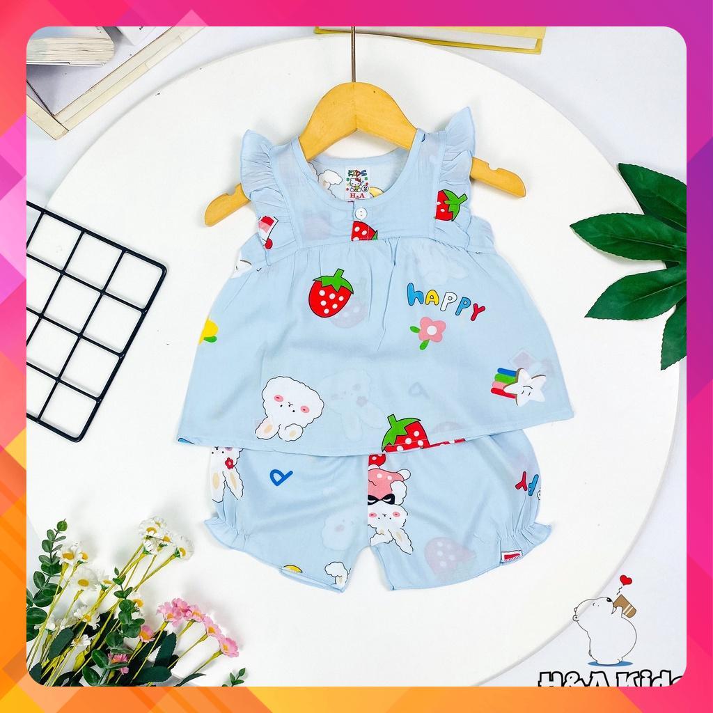 Đồ Bộ Tay Cánh Tiên 2 Dây Nút Ngực Vải Tôn (Tole - Lanh) Mềm - Mịn - Mát Cho Bé Gái 4-13kg Unibaby Store (hình thật)