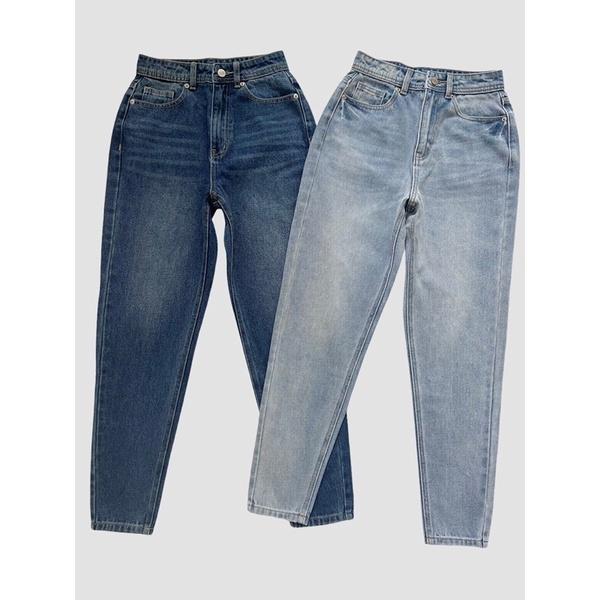 Quần Jean Nữ Momjeans lưng cao chất cotton phom bụi xinh lắm