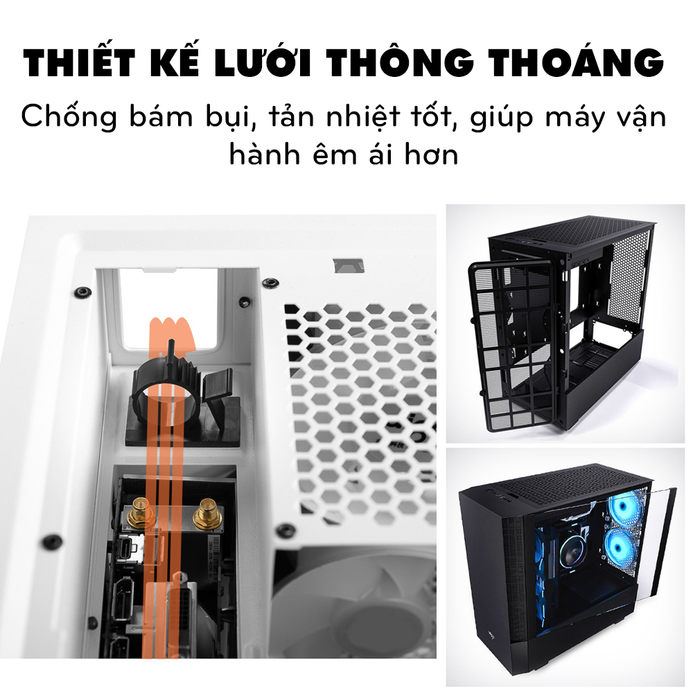 Vỏ case LED, vỏ máy tính mặt kính để BÊN PHẢI MÀN HÌNH (bên trái của người ngồi máy tính) hỗ trợ ATX hàng nhập khẩu Legaxi