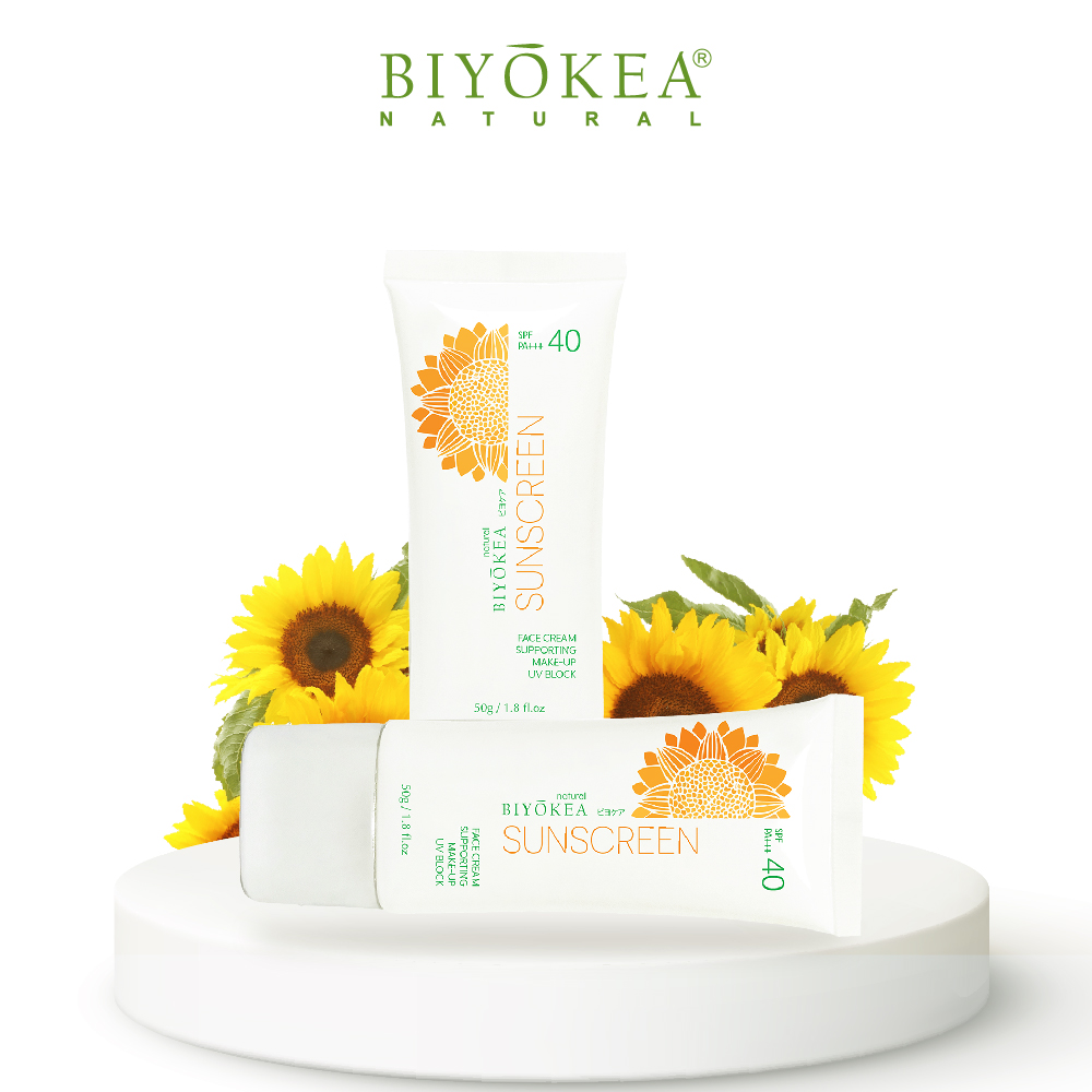 Kem Chống Nắng Biyokea SPF 40 Hỗ Trợ Trang Điểm, Dưỡng Ấm Da 50g