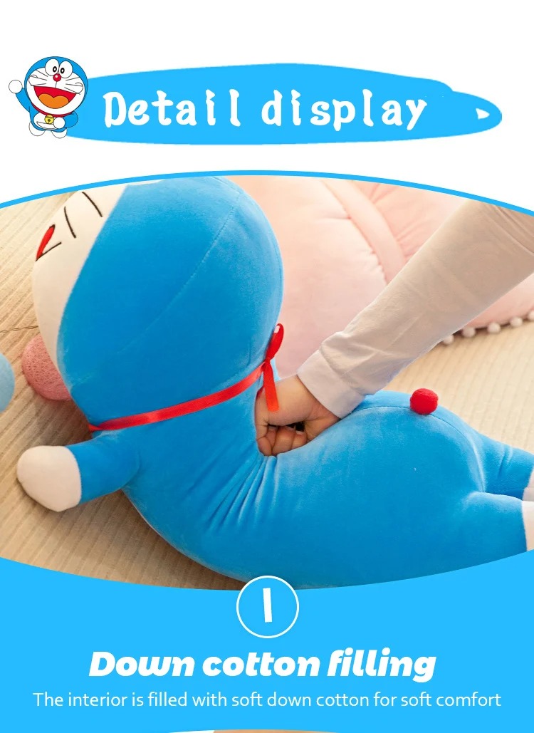 Thú nhồi bông Doraemon dáng dài êm mịn - Size từ 60cm đến 100cm - Quà tặng gấu bông Doraemon dễ thương - Gối ôm mềm mịn cho bé