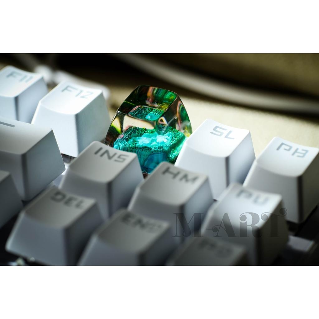 &quot;Nút Bàn Phím Cơ&quot; chủ đề Green Texture Xuyên Led - Green Texture resin keycap