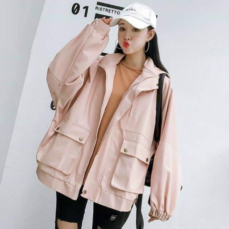 Áo Khoác Kaki màu trơn chất kaki ngoại  Form rộng Unisex Nam Nữ Couple đều mặc được thời trang kim gia