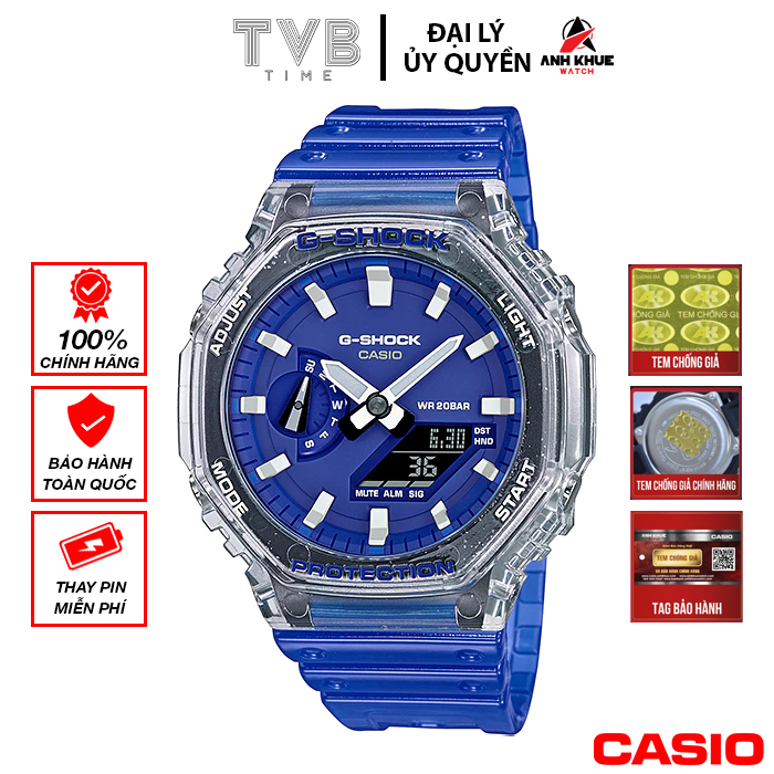 Đồng hồ nam dây nhựa Casio G-Shock chính hãng GA-2100HC-2ADR