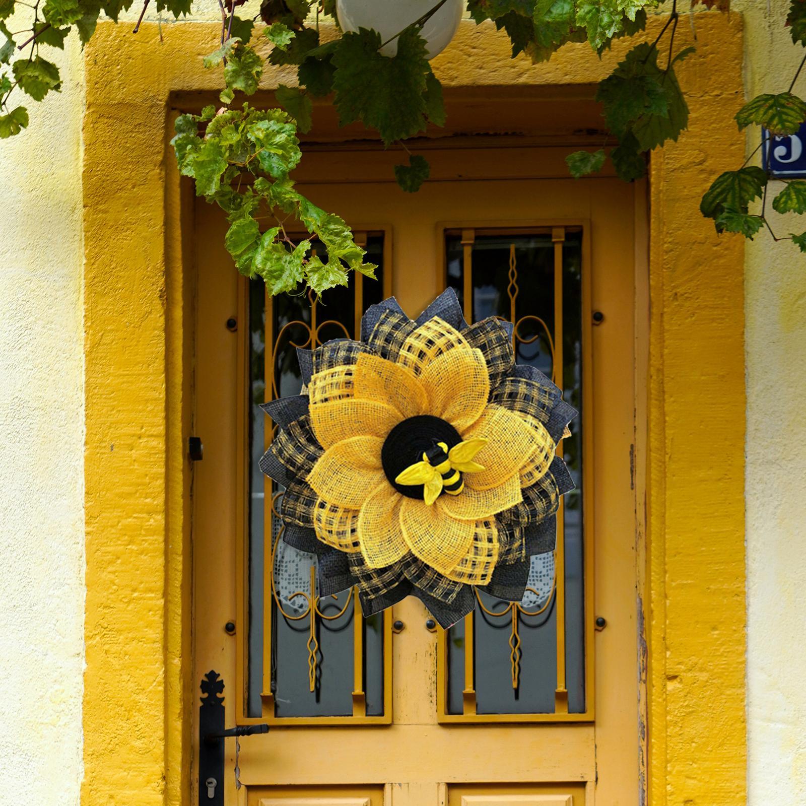 Bee Flower Wreath Garland Summer Front Door Hanging Pendant Decoration