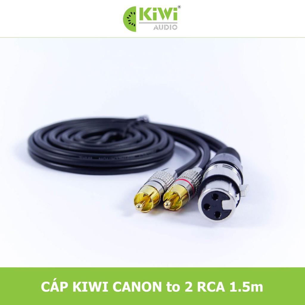 Dây canon âm ra 2 AV hoa sen Kiwi, dây audio lõi đồng, dây tín hiệu từ vang xuống sub, hàng chính hãng