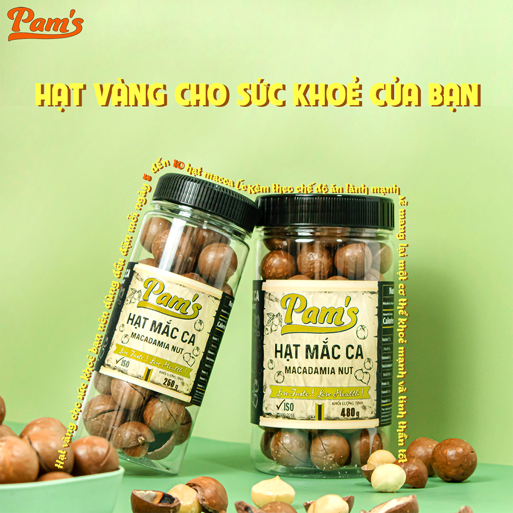 Hạt Macca Úc Nứt Vỏ Pams [Tặng kèm khui hạt] Macca Hữu Cơ Nhập Khẩu Úc, Hạt A Size 25-28