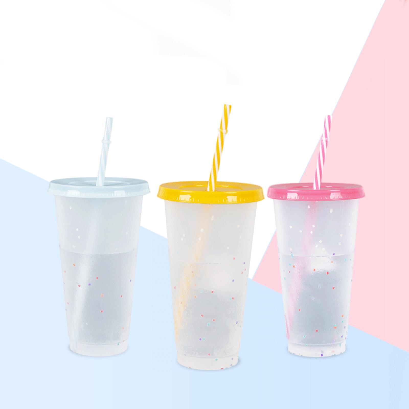 Color Changing Coffee Cup with Lids Portable Cold Drink Tumbler Drinking Mug