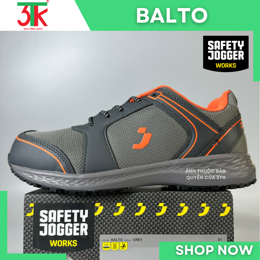 Giày Bảo hộ lao động Safety Jogger Balto S1 Siêu nhẹ Chống dầu, Chống Trơn Trượt, Chống va đập, Chống tĩnh điện sử dụng trong Công Trình Xây Dựng , Phân xưởng sản xuất