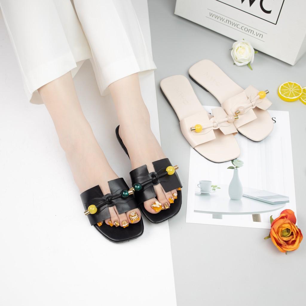 DÉP NỮ THỜI TRANG MWC - DÉP NỮ CHỮ H ĐẾ BỆT - DÉP LÊ NỮ PHỐI PHỤ KIỆN- DÉP NỮ QUAI NGANG SIÊU XINH SIÊU HOT NUDE - 3358