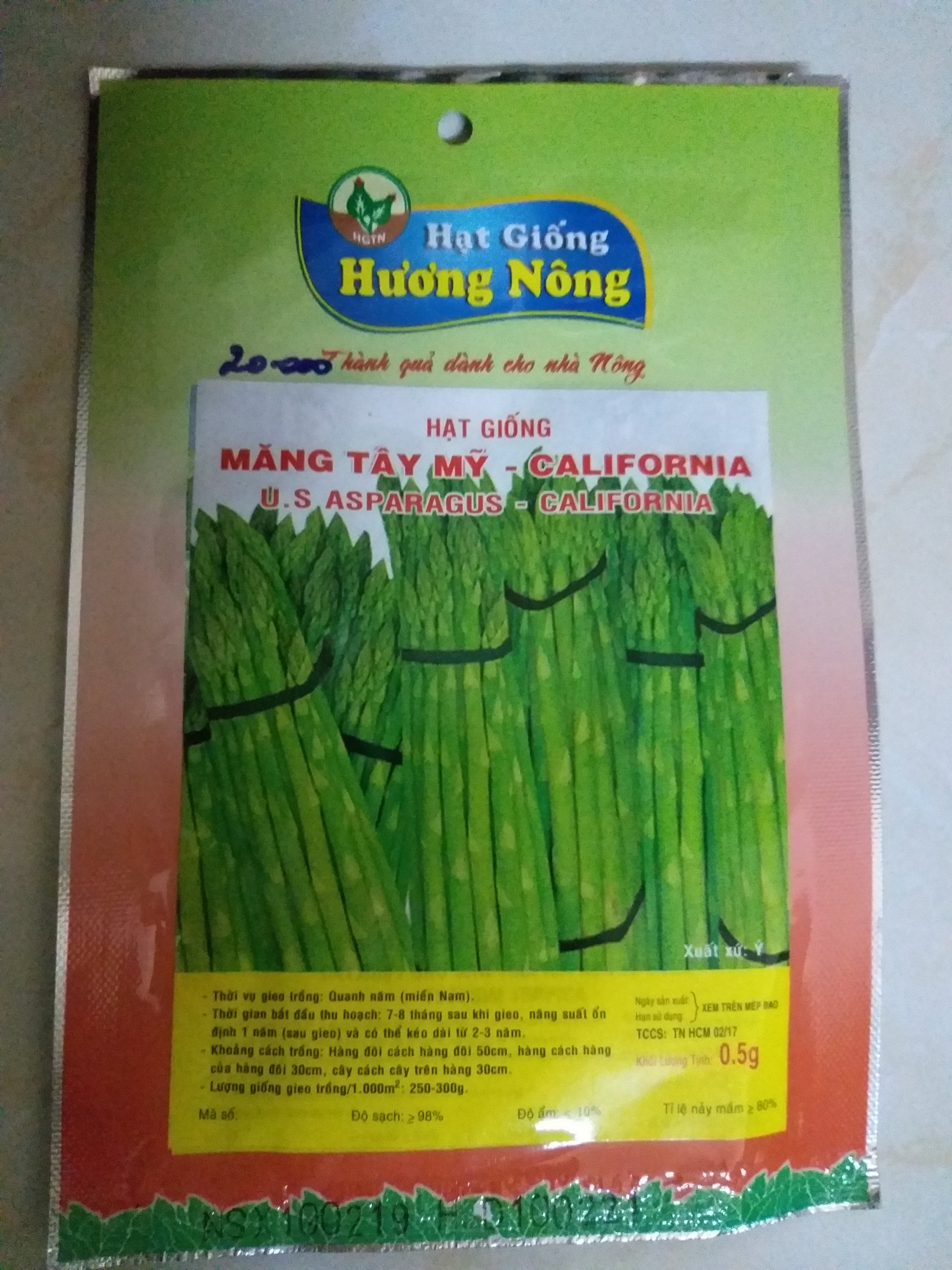Hạt Giống Măng Tây Mỹ - 0.5gr/gói