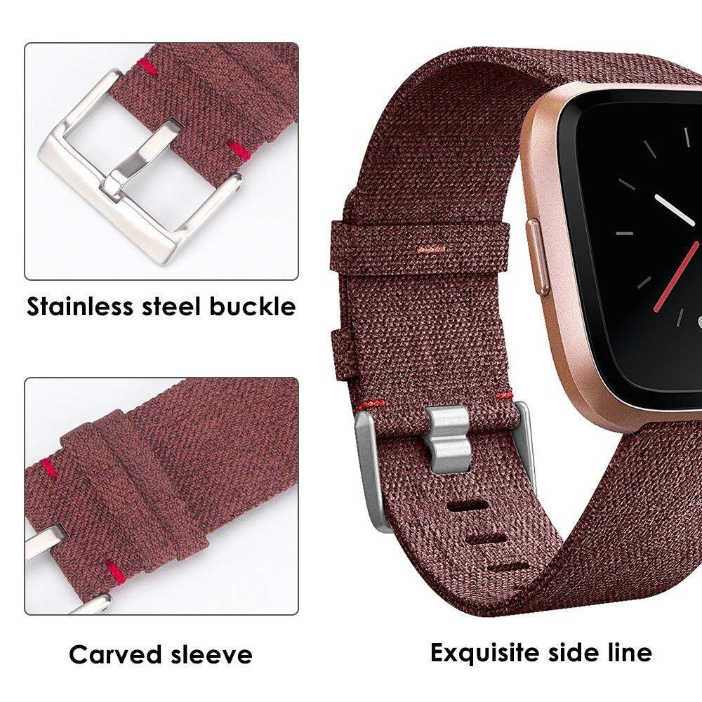Dây đeo thay thế chất liệu vải phong cách cổ điển cho Fitbit Versa