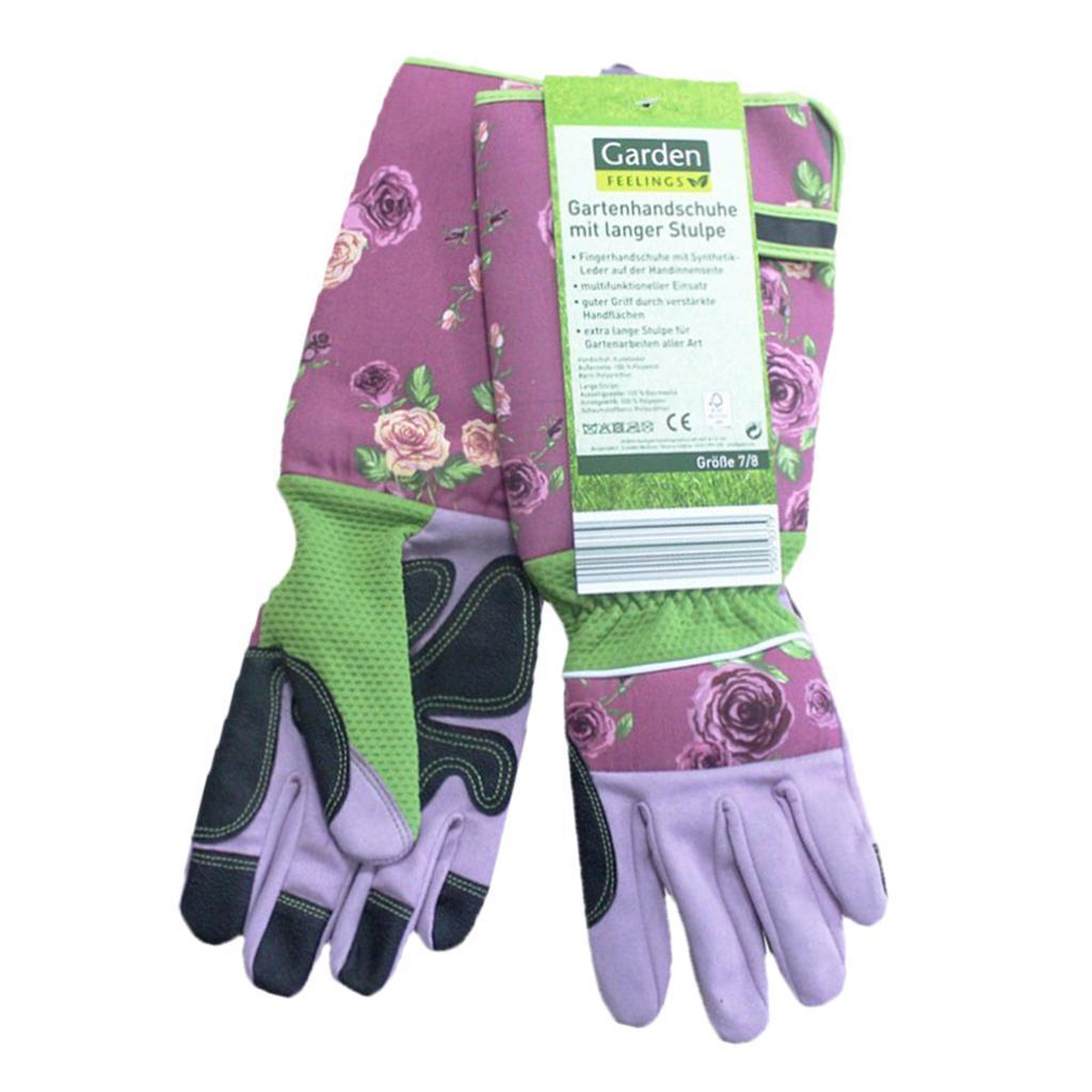2 Pairs Long Gardening Gloves Oxford Clot/ Resistant Gloves Pink