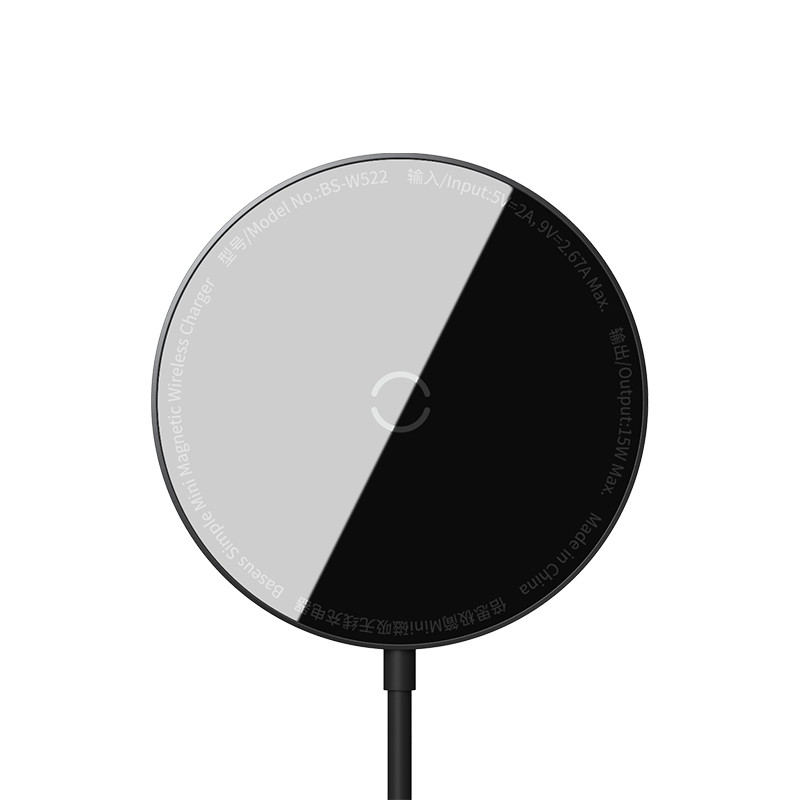 Sạc không dây Baseus Simple Mini Wireless Charger IP 12 - Hàng Chính Hãng