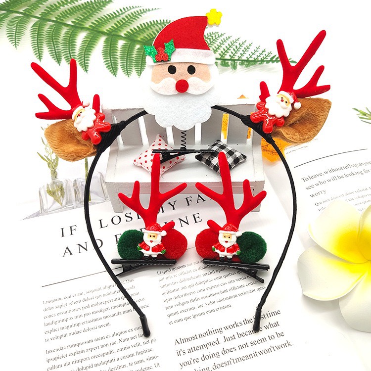 Set 2 Kẹp Tóc Mái Ông Gìa Noel Dễ Thương Kute