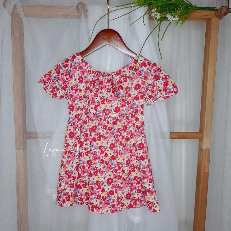 Váy hoa nhí thắt nơ lưng cho bé gái - Lagim House