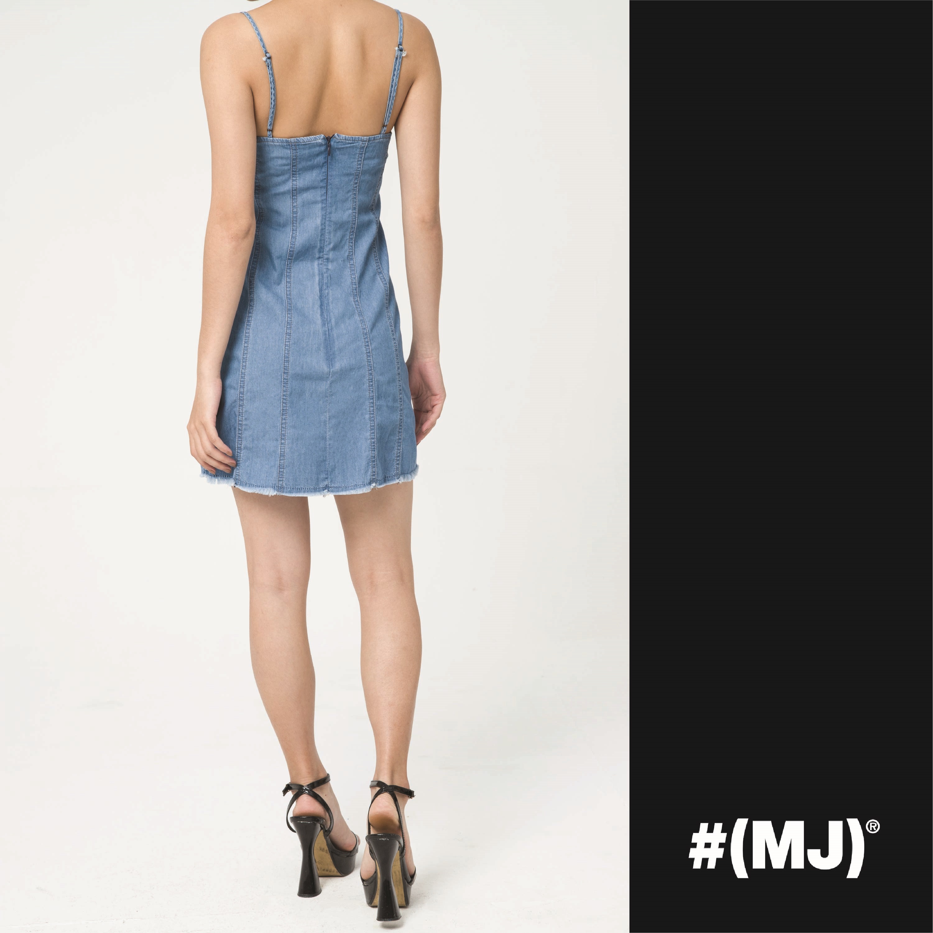 Đầm jeans nữ hai dây thời trang MESSI WJF0143