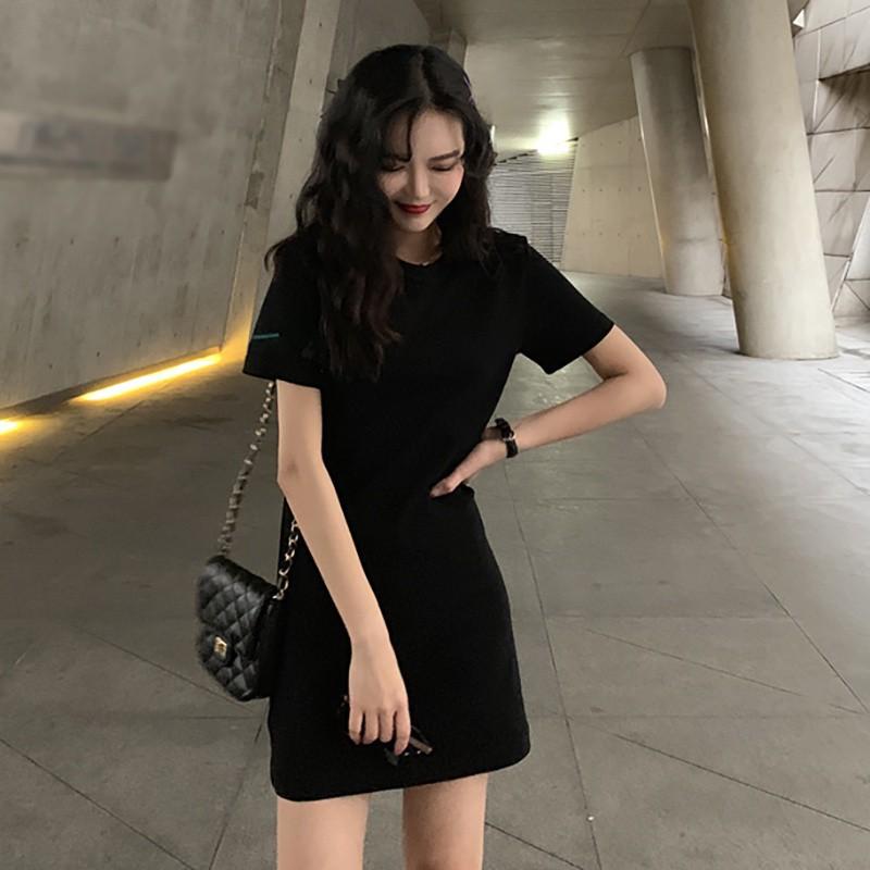 Đầm chữ A cổ tròn tay ngắn thời trang cho nữ