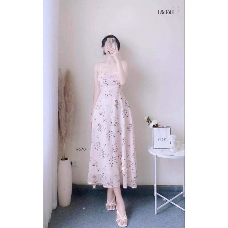 VÁY VOAN HAI LỚP HỒNG
